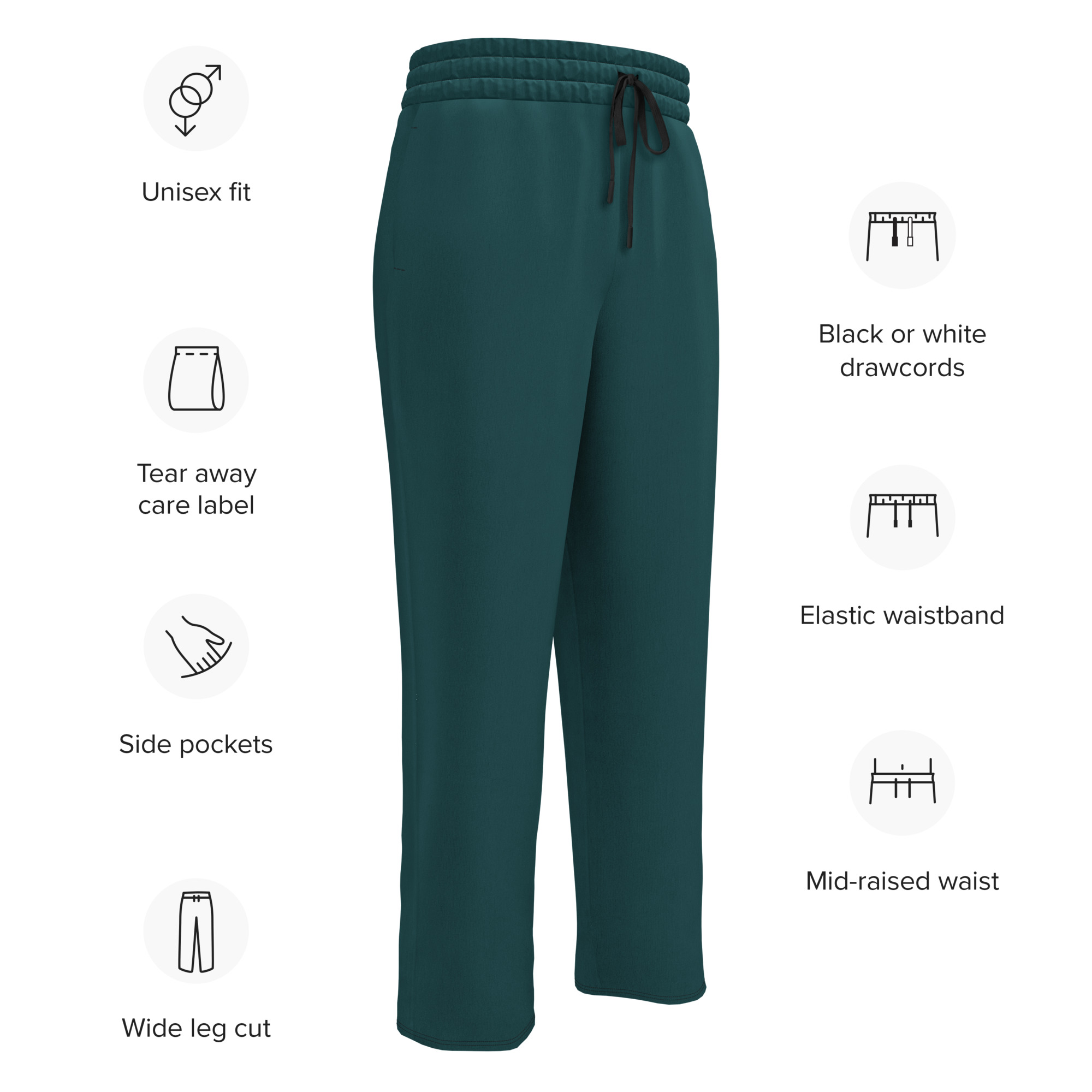 Kicxs Wide-Leg Joggers - Hunter Green 5