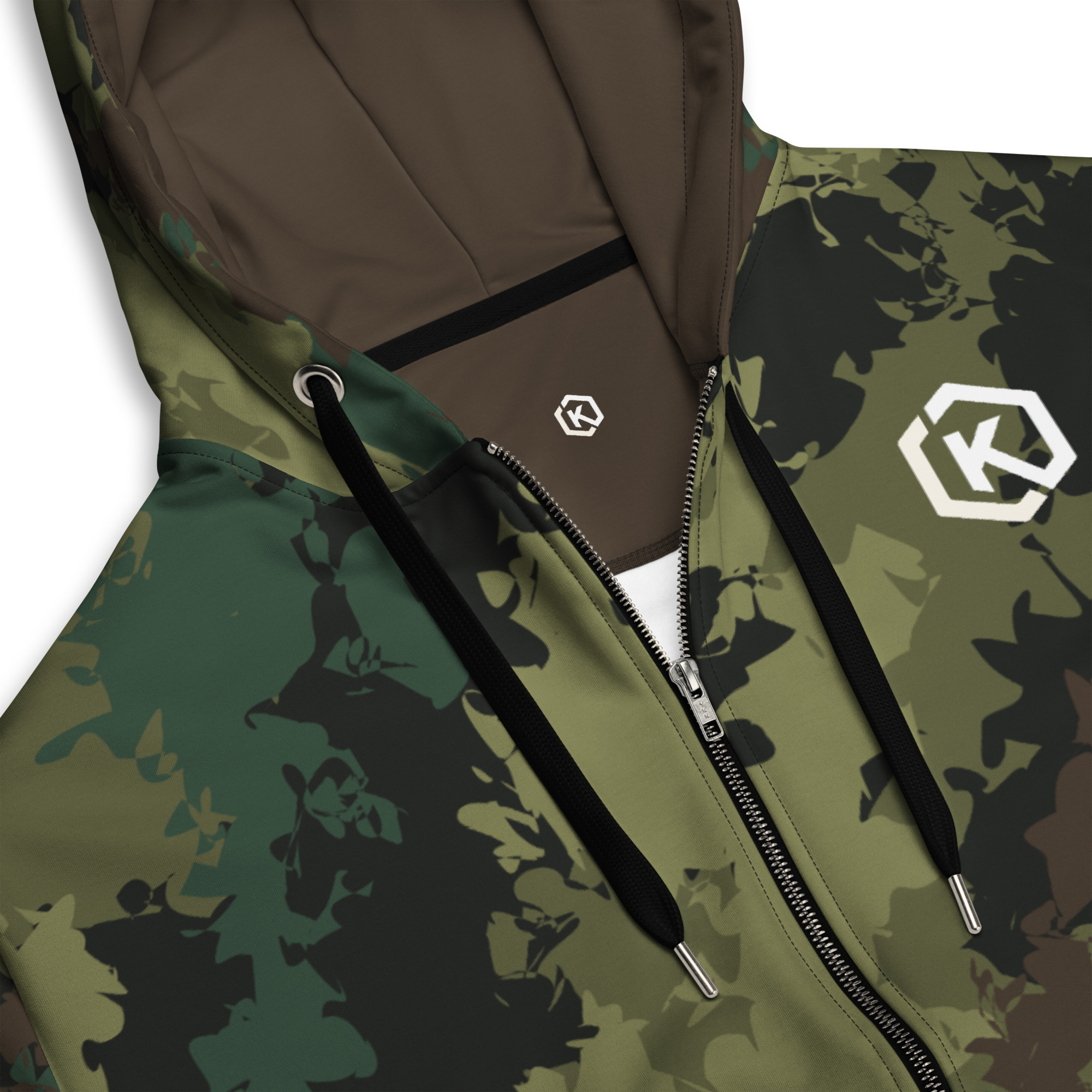 Kicxs Unisex Zip-Up Hoodie - Green Camo 4