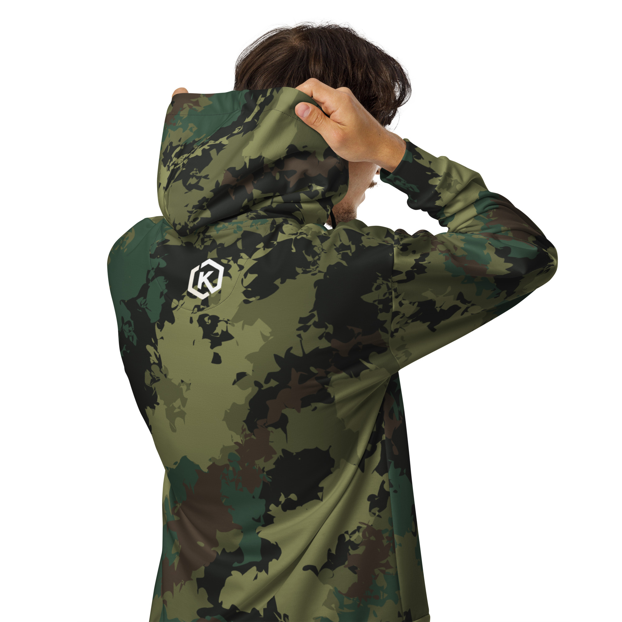 Kicxs Unisex Zip-Up Hoodie - Green Camo 5