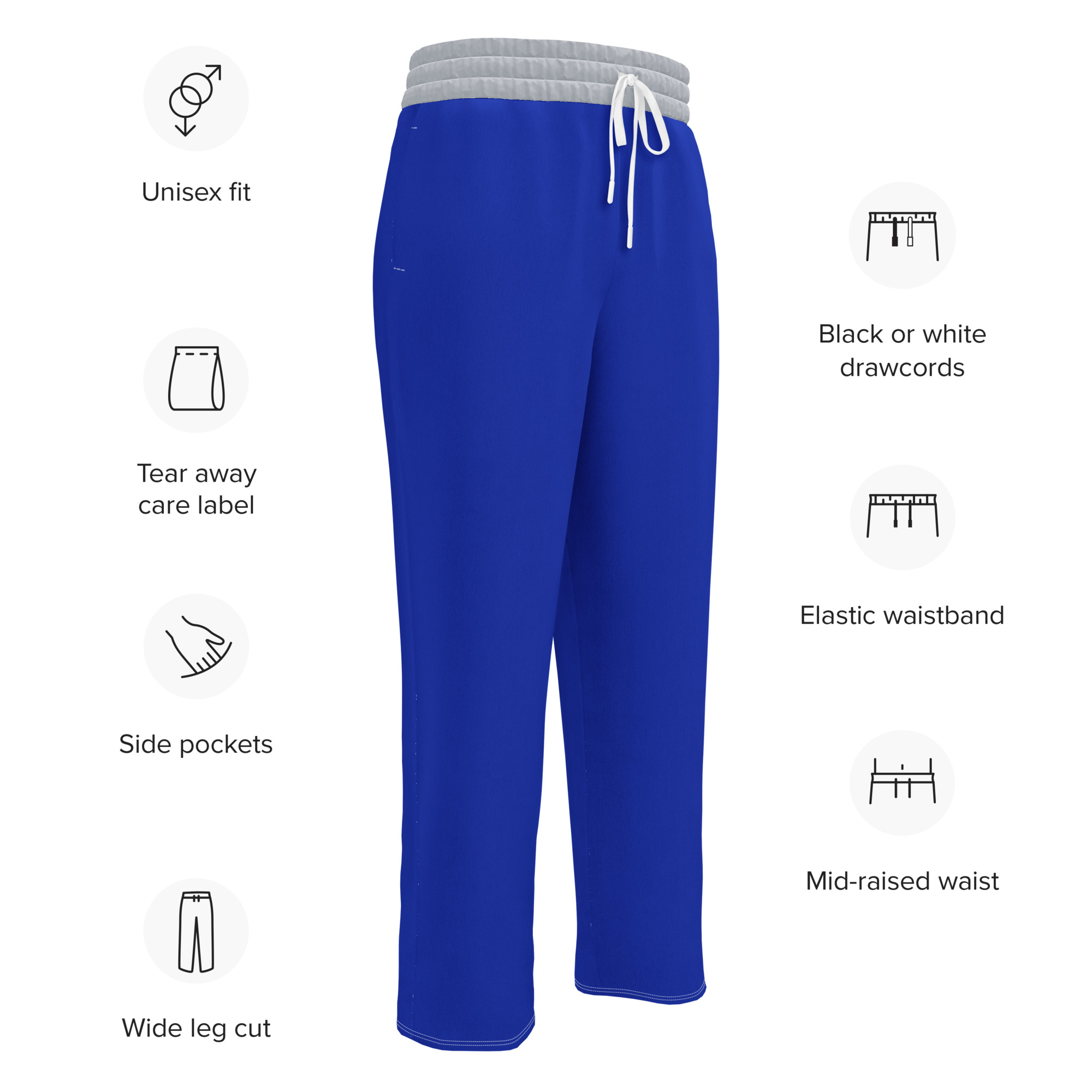 Kicxs Wide-Leg Joggers - Blue/Silver 2