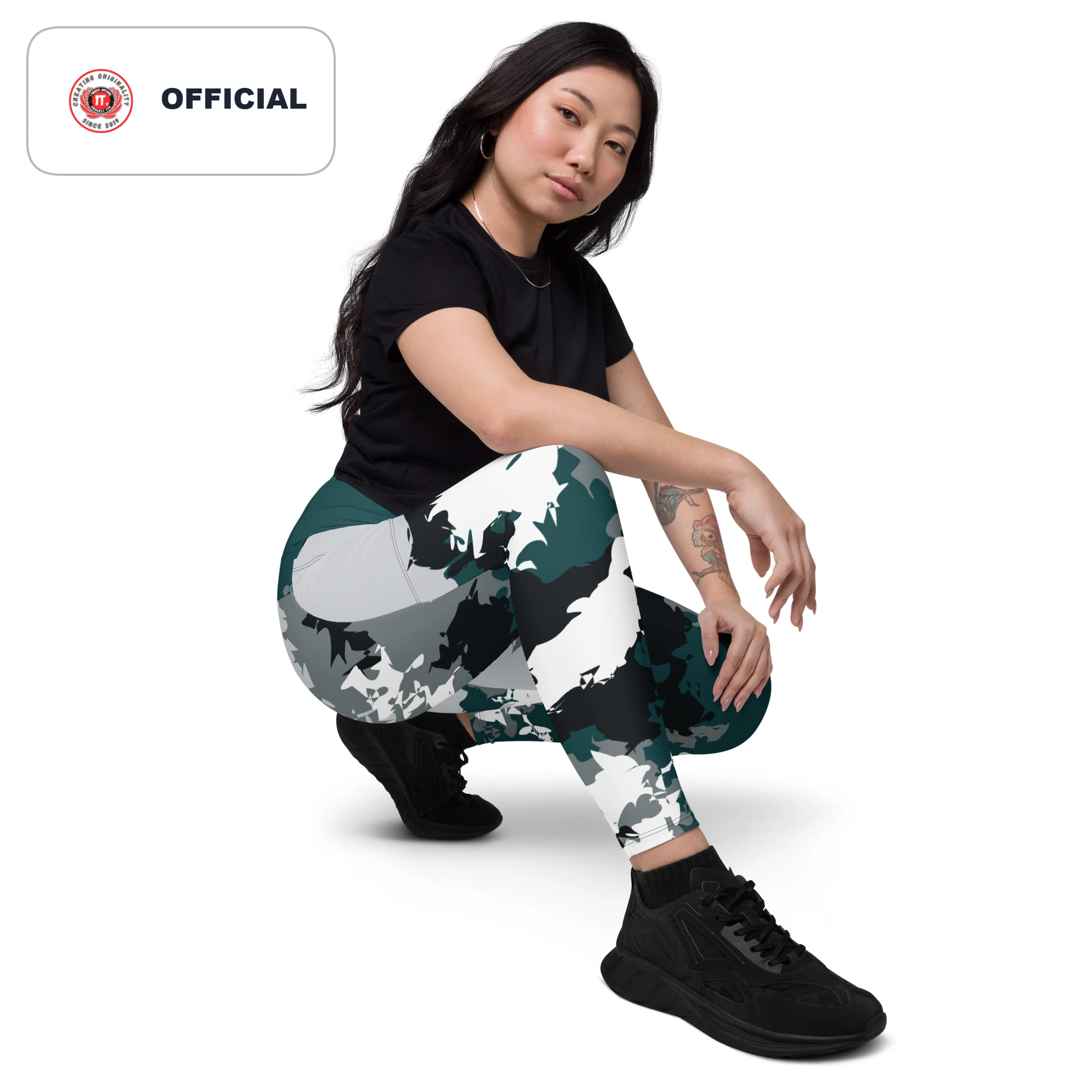 Kicxs Leggings With Pockets - Hunter Green/Silver/White Camo 5