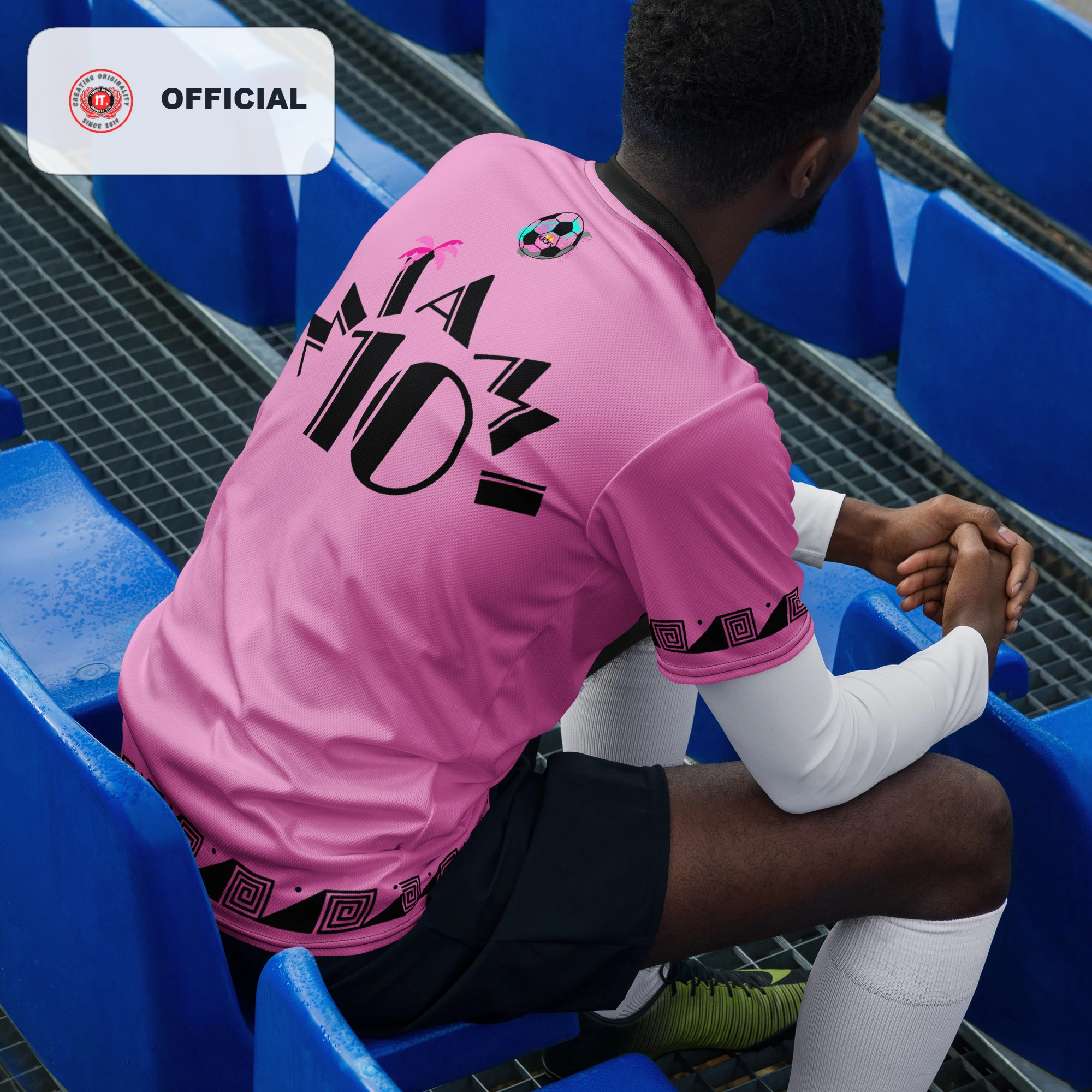 Kicxs Miami Soccer Unisex Sports Jersey - Pink/Black 2