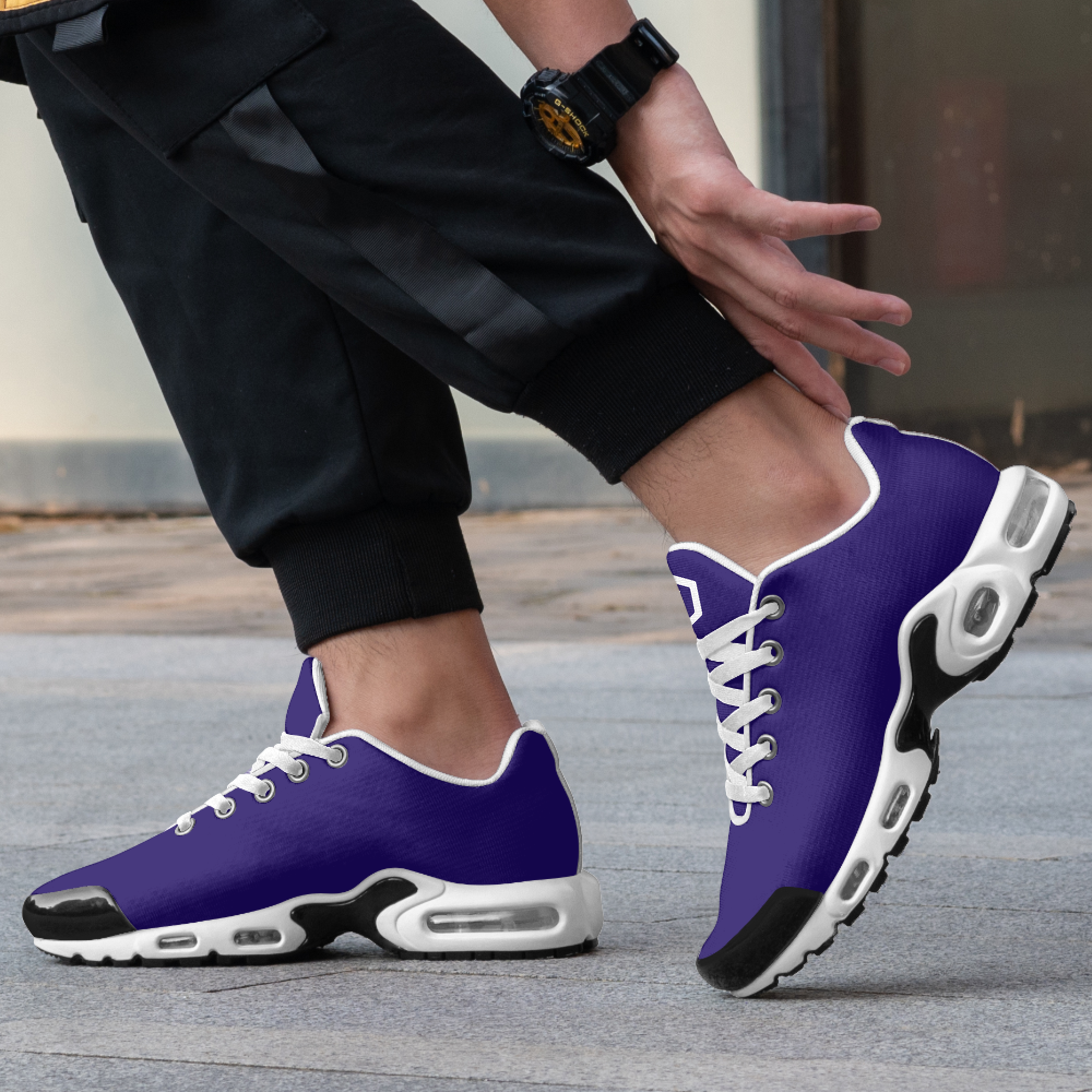 Kicxs Men's Bounce Mesh Knit Sneakers - Purple