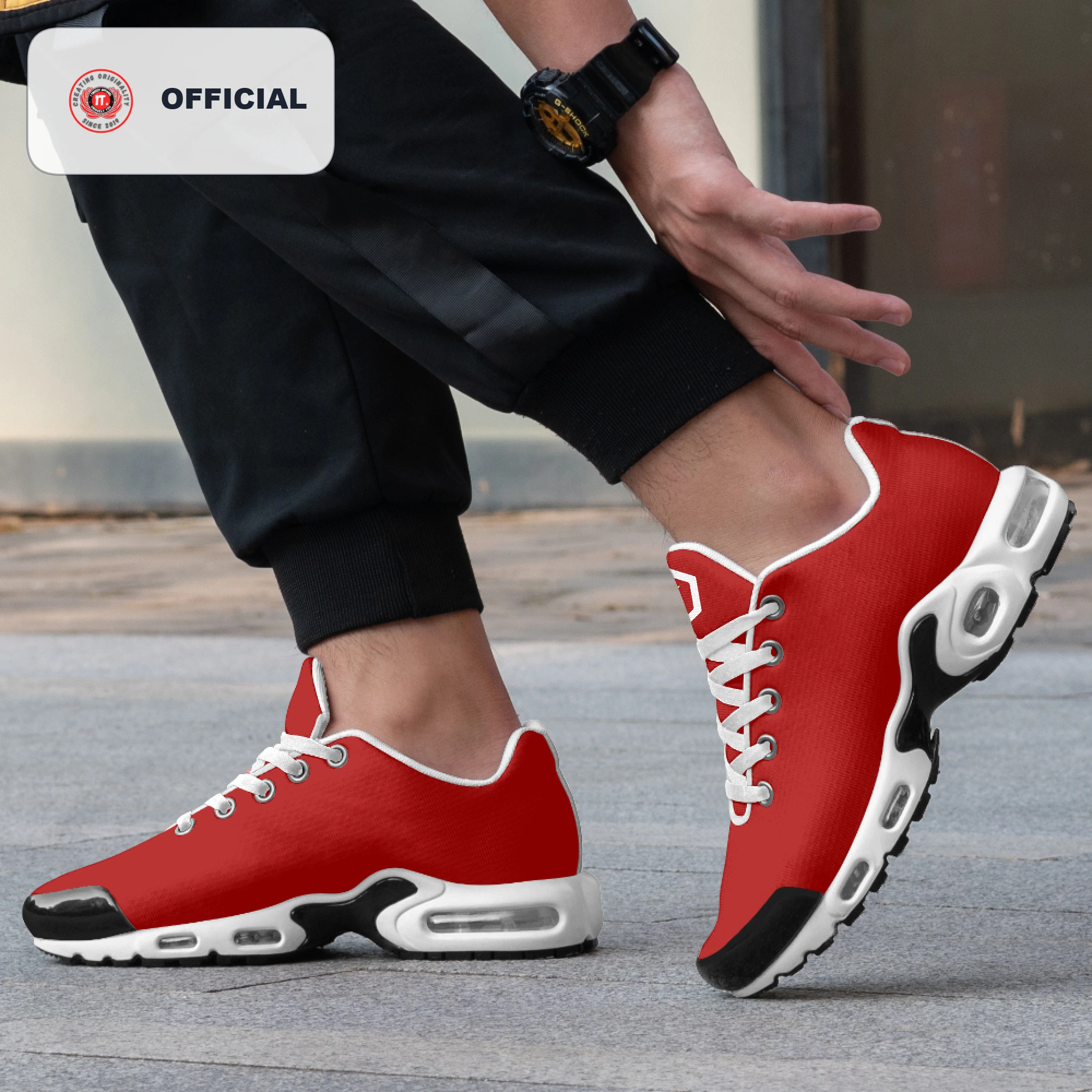 Kicxs Men's Bounce Mesh Knit Sneakers - Burnt Red