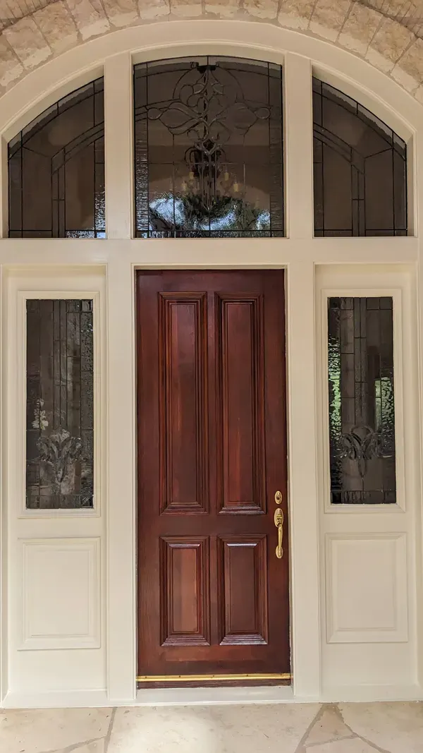 Restored Mahogany Grand Entrance with Leaded Glass - Detail 2
