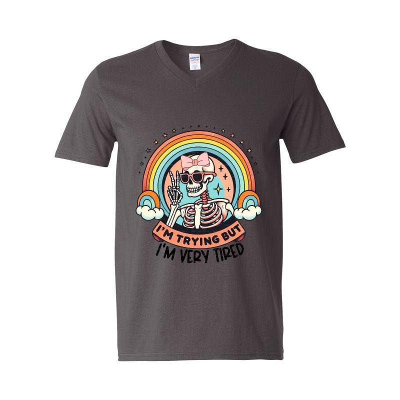 Rainbow Skull V-Neck T-Shirt