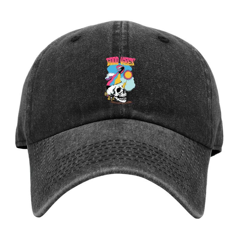 Good Vibes Skull Baseball Cap