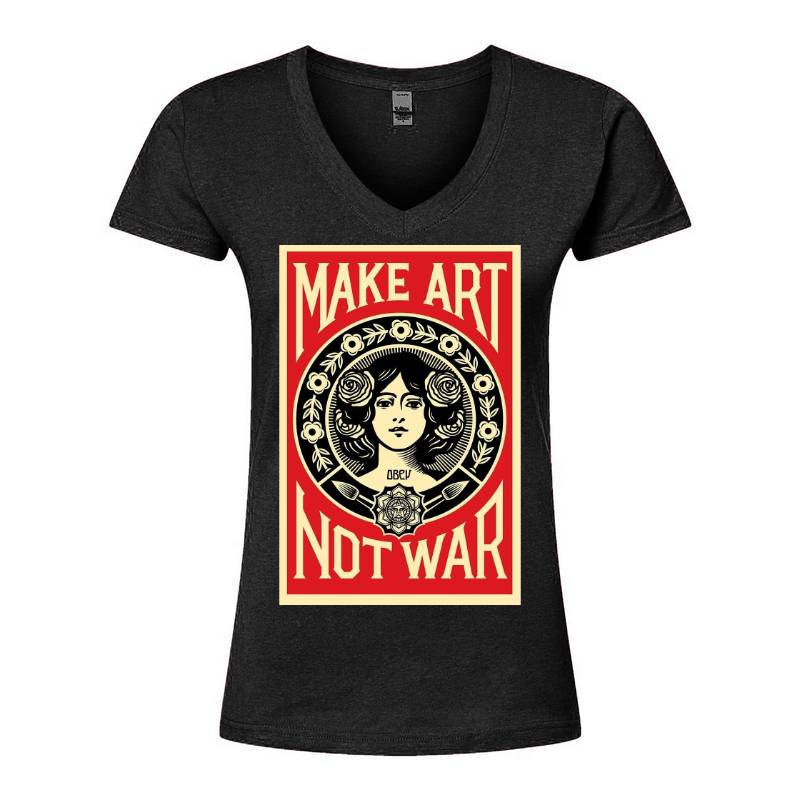 Make Art Not War V-Neck T-Shirt