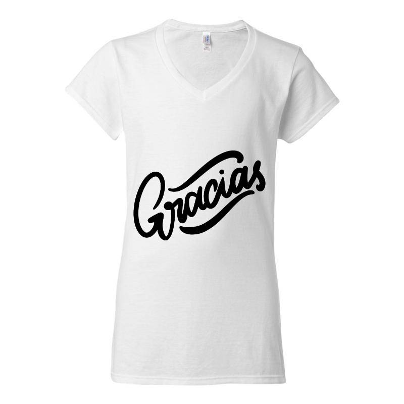 Gracias Black V-Neck T-Shirt
