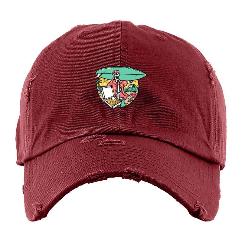 Surfer Skull and Pizza Baseball Cap