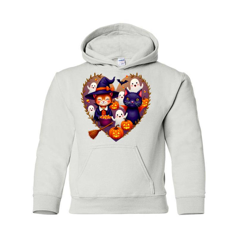Funny Cat Halloween Doodles Heart Costume Tank Top Hooded Sweatshirt