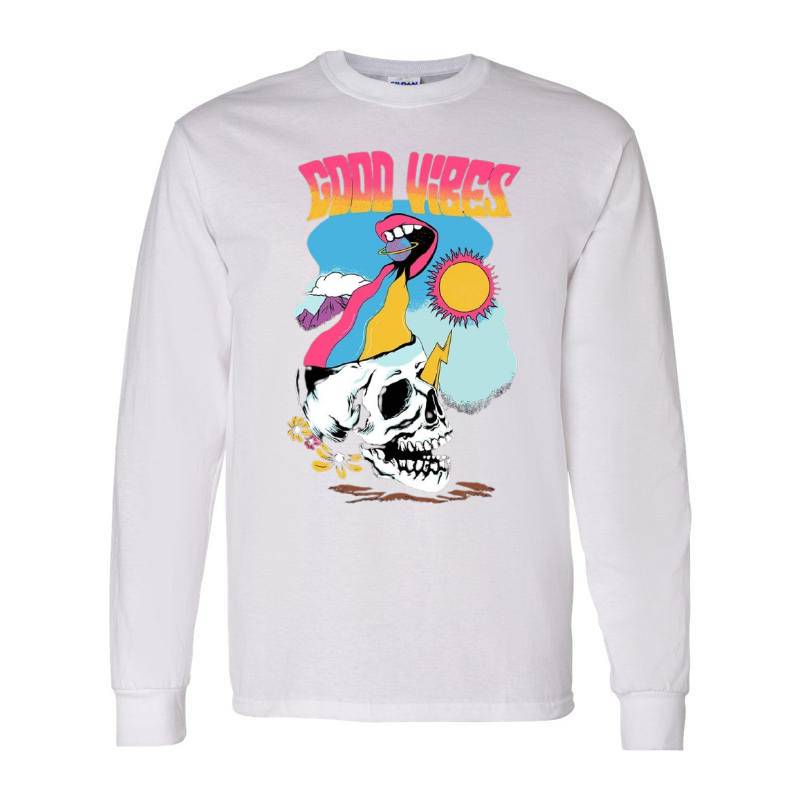 Good Vibes Skull Long Sleeve Shirt