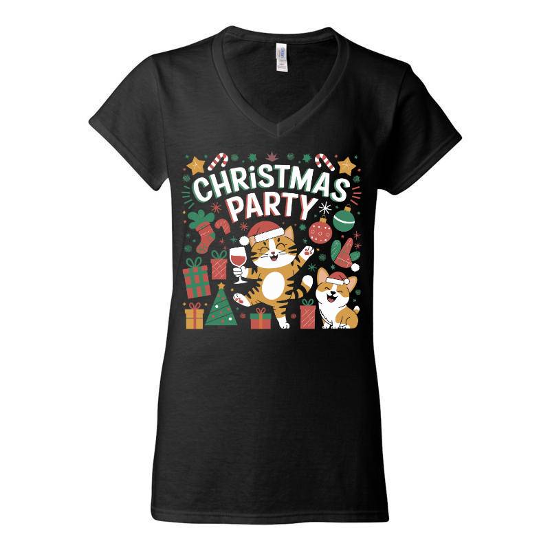Christmas Party V-Neck T-Shirt
