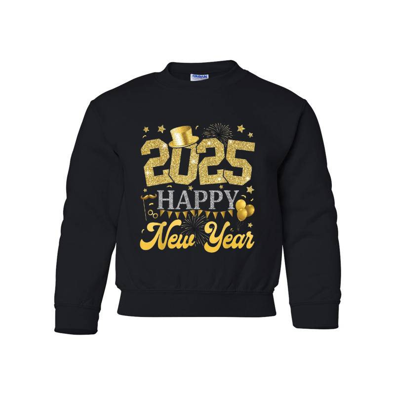 2025 Happy New Year Youth Crewneck Sweatshirt 