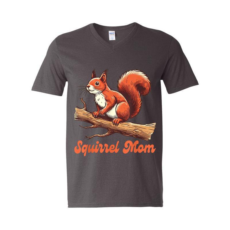 Squirrel Mom V-Neck T-Shirt