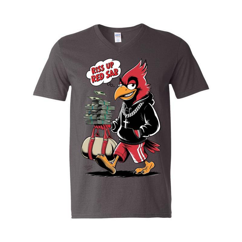 Riss Up Red Sar V-Neck T-Shirt