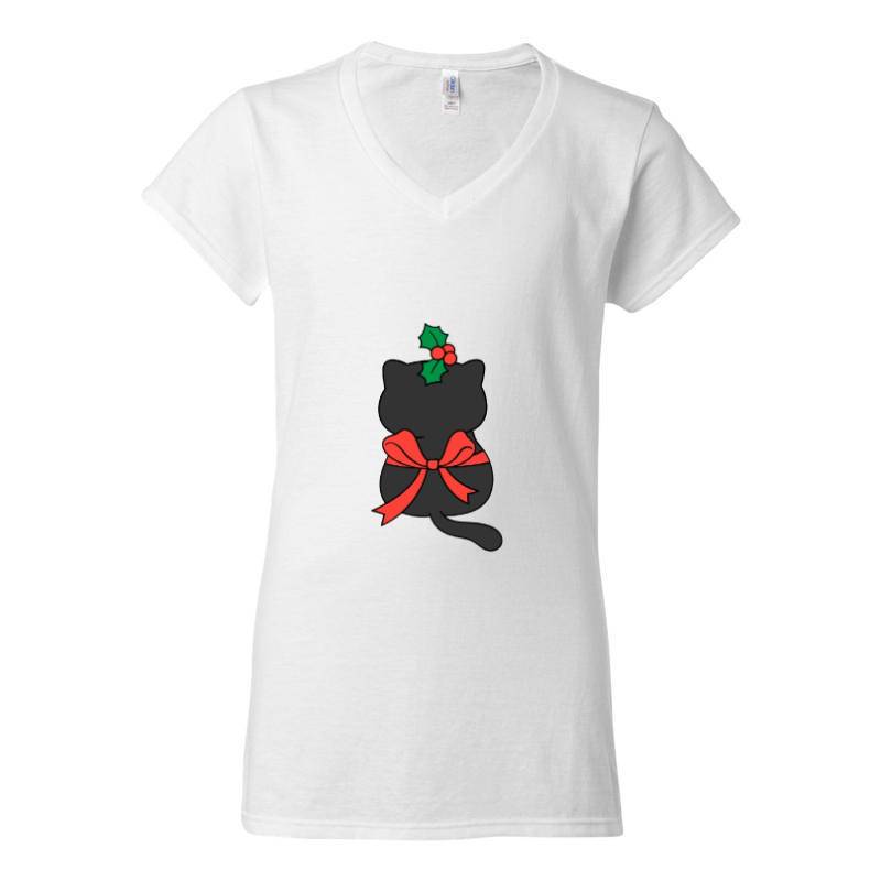 Cristmas cat V-Neck T-Shirt