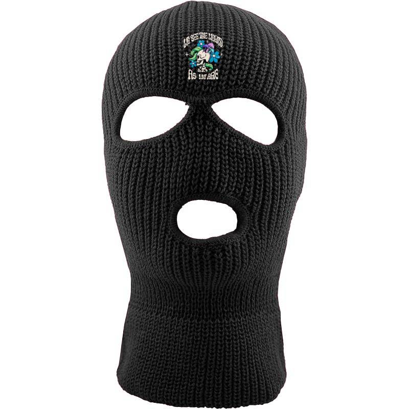 WE SEE THE WORLD AS WE ARE Three hole mask