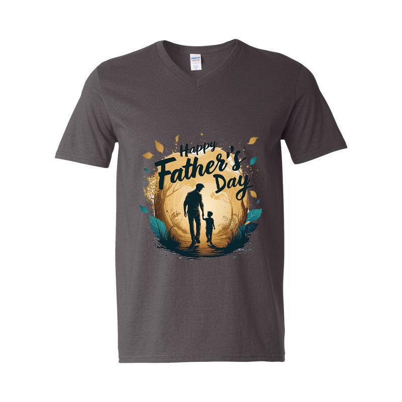 Father And Children V-Neck T-Shirt