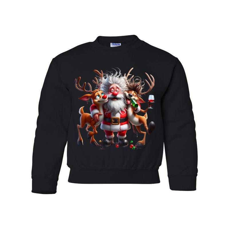 Drunk Santa Youth Crewneck Sweatshirt 