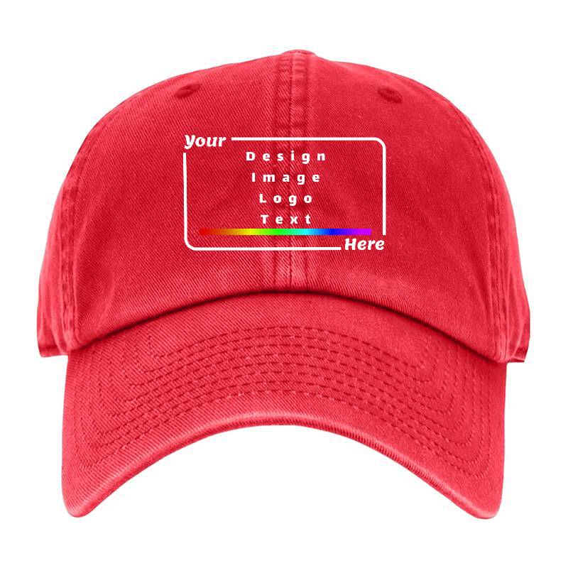 Your Design Here Caps Red Baseball Cap