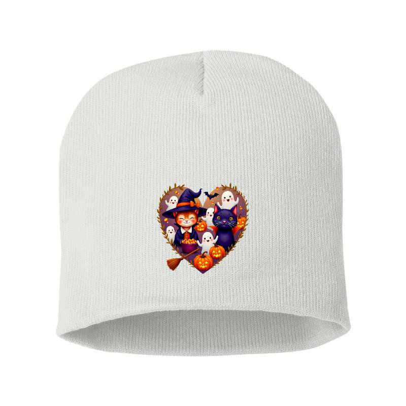 Funny Cat Halloween Doodles Heart Costume Tank Top Beanie