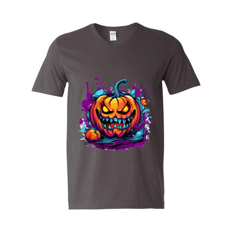 Halloween Pumpkin V-Neck T-Shirt
