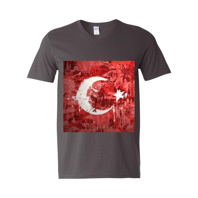 Turkiye Flag V-Neck T-Shirt