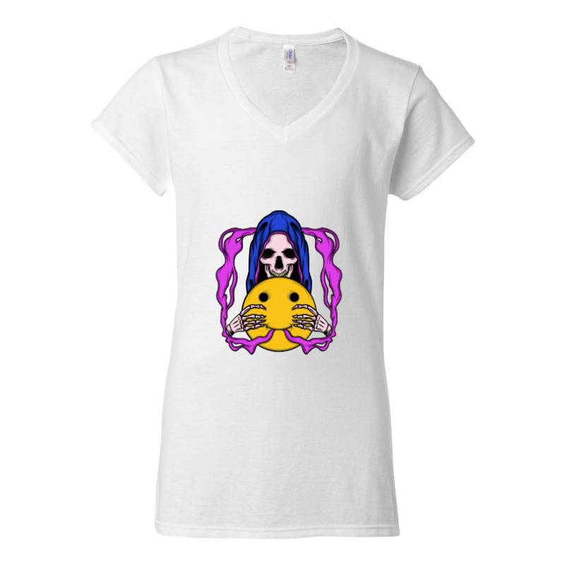 Witch Skull V-Neck T-Shirt