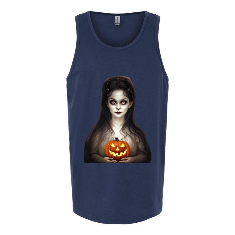 Halloween A Cute Vampire Head Face Tank Top T-Shirt