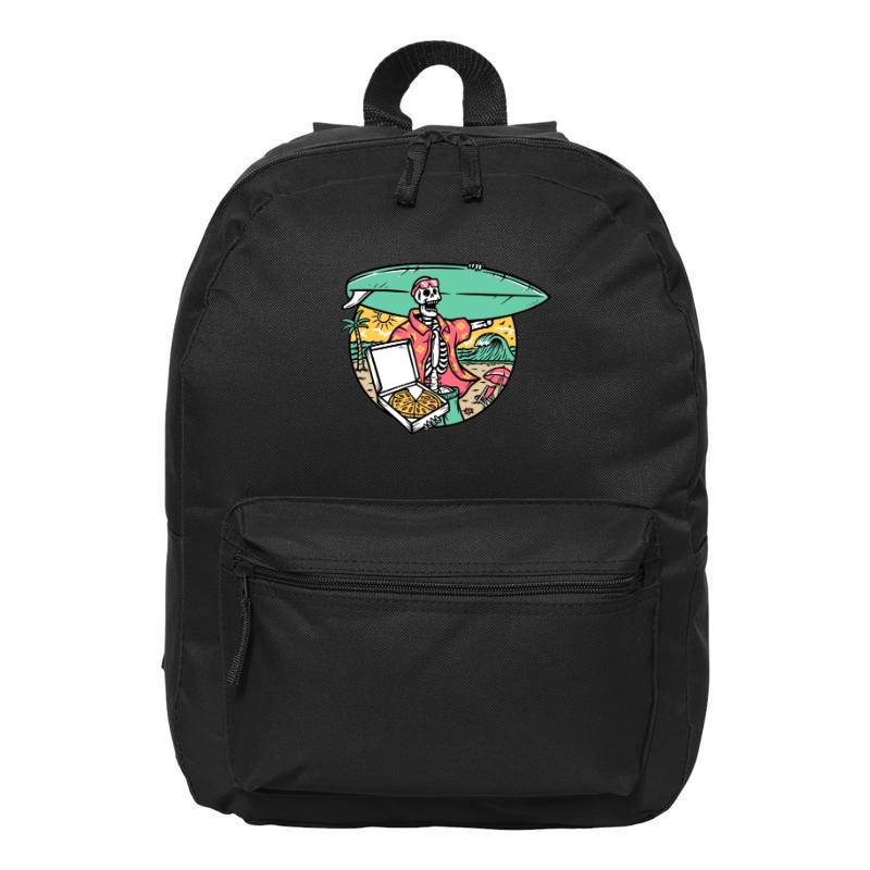 Surfer Skull and Pizza Backpack