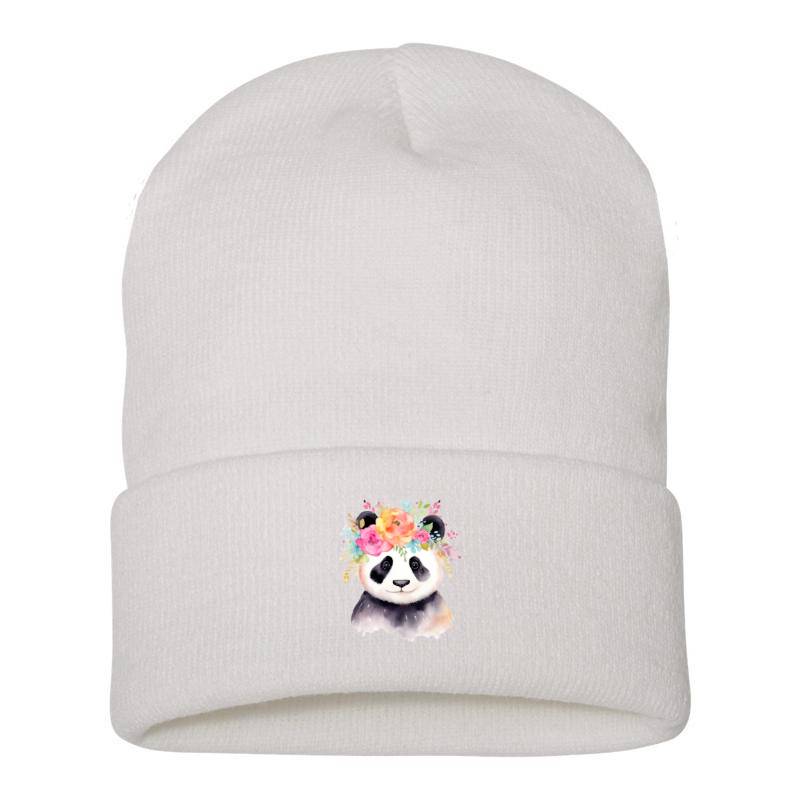 Panda with flowers Beanie