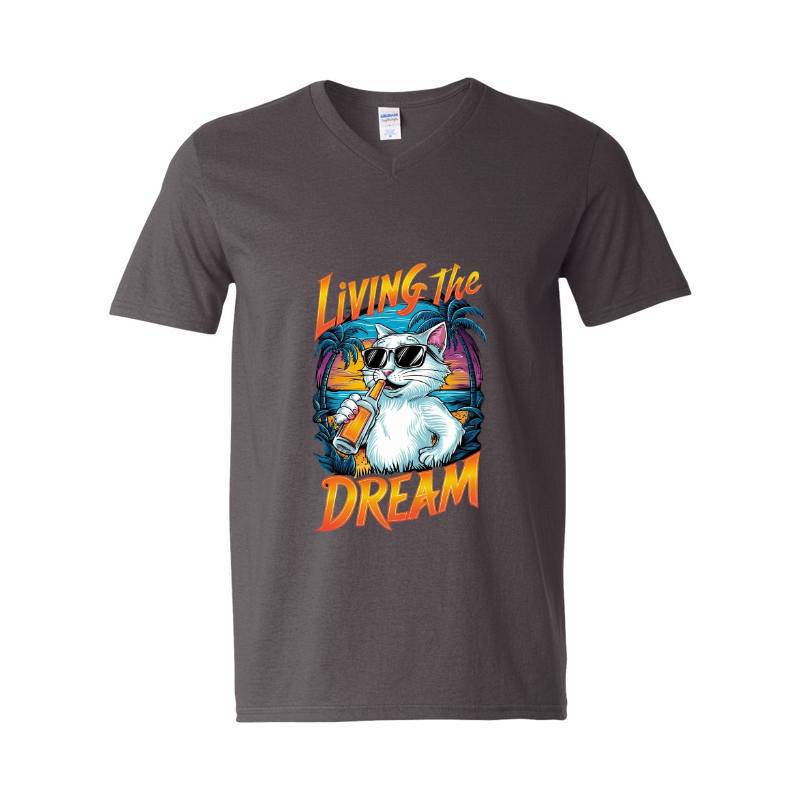 Living The Dream Cat V-Neck T-Shirt