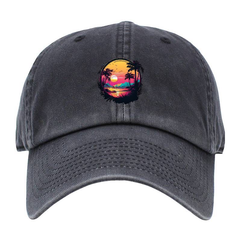 Sunset On The Tropical Island Baseball Cap