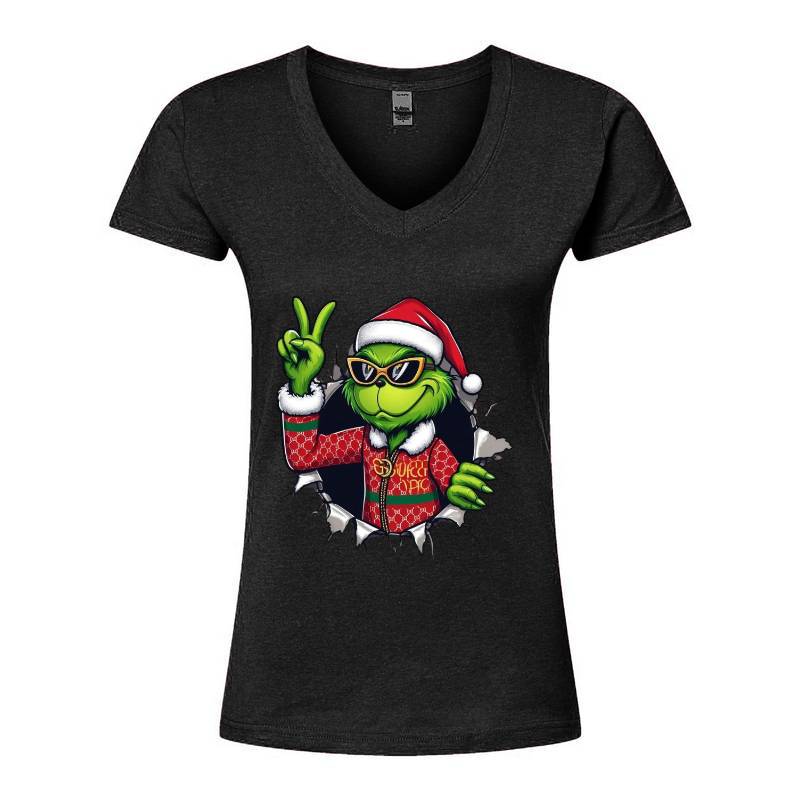 Grinch Peace V-Neck T-Shirt