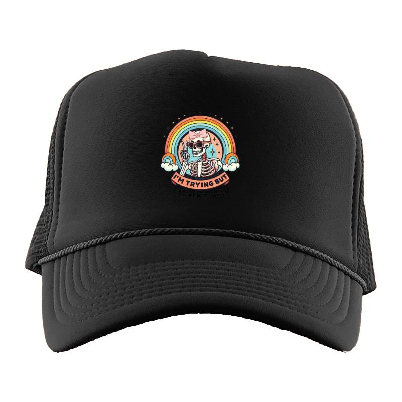 Rainbow Skull Trucker Hat