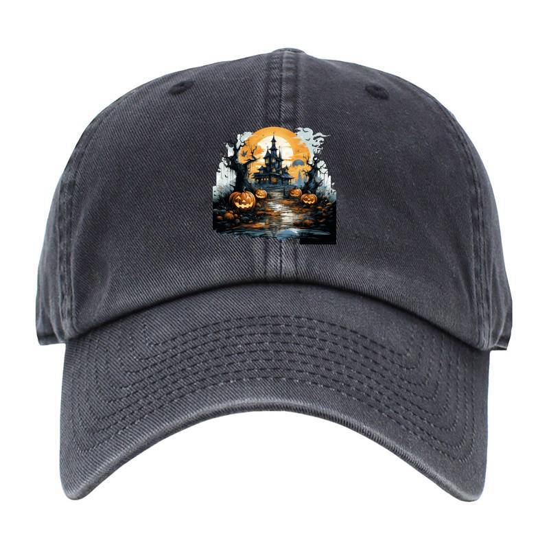 Halloween Castle Pumpkin Lantern Baseball Cap