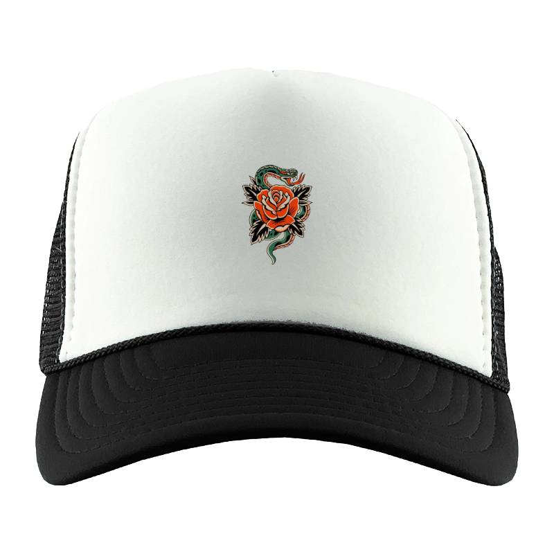 Rose and Snake Trucker Hat