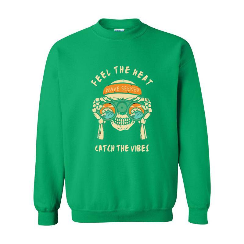Catch The Vibes Skull Crewneck Sweatshirt 