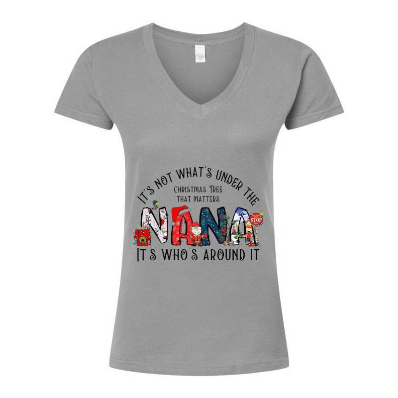 Cristmas Nana V-Neck T-Shirt