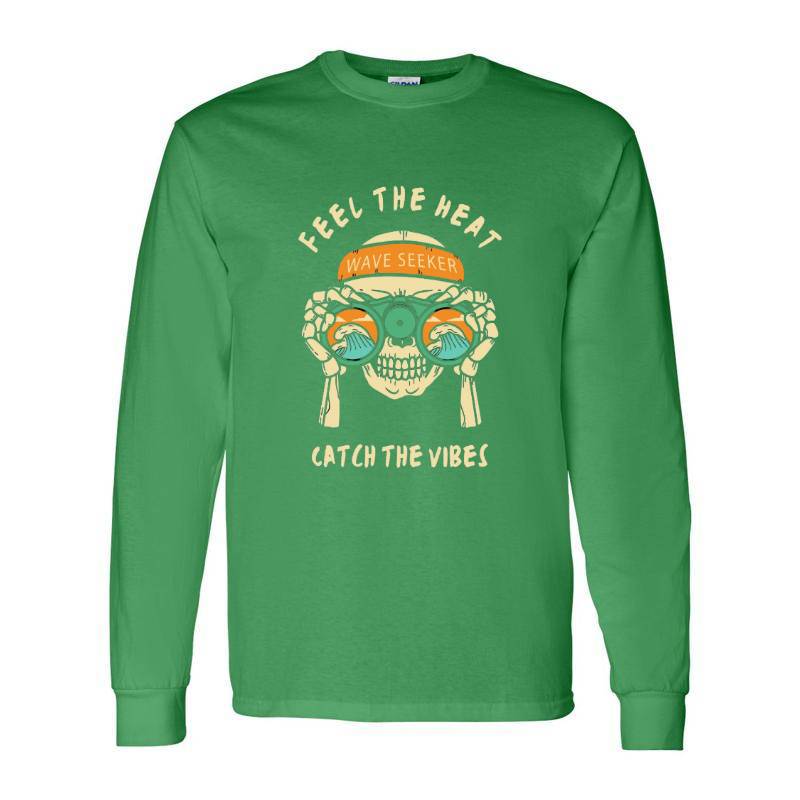 Catch The Vibes Skull Long Sleeve Shirt