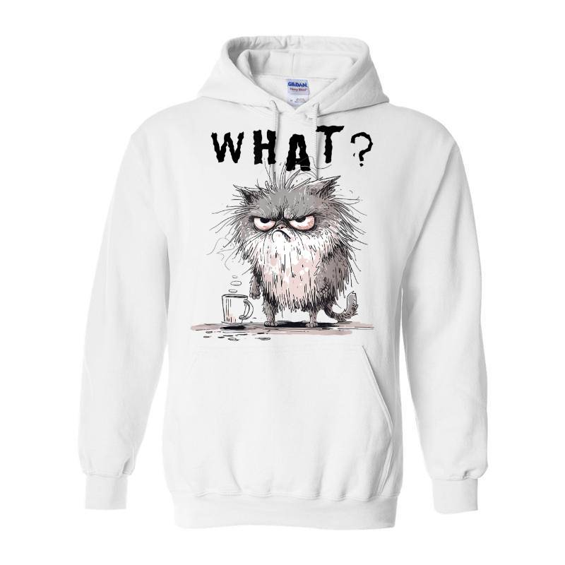 Funny Cat Coffee Sarcastic Meme Frazzled Cat Debie Hoodie