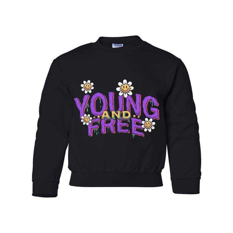 Young And Free Youth Crewneck Sweatshirt 