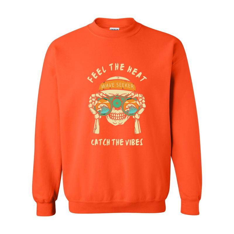 Catch The Vibes Skull Crewneck Sweatshirt 