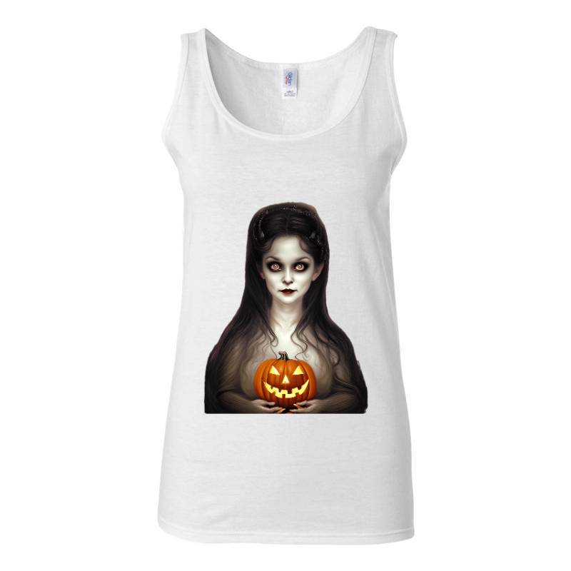 Halloween A Cute Vampire Head Face Tank Top T-Shirt