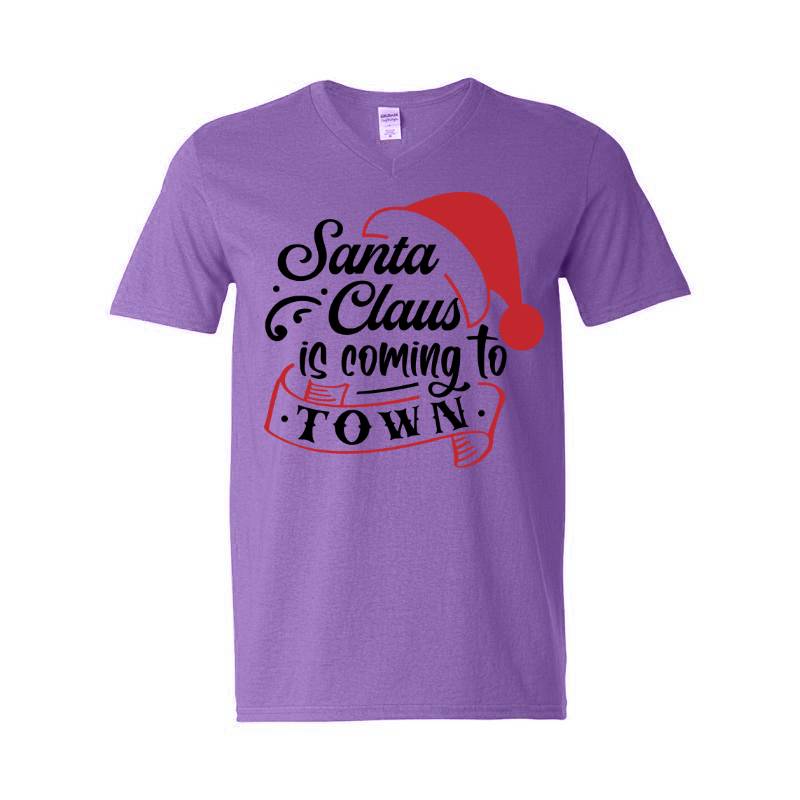 Santa Claus Is Coming To Town V-Neck T-Shirt