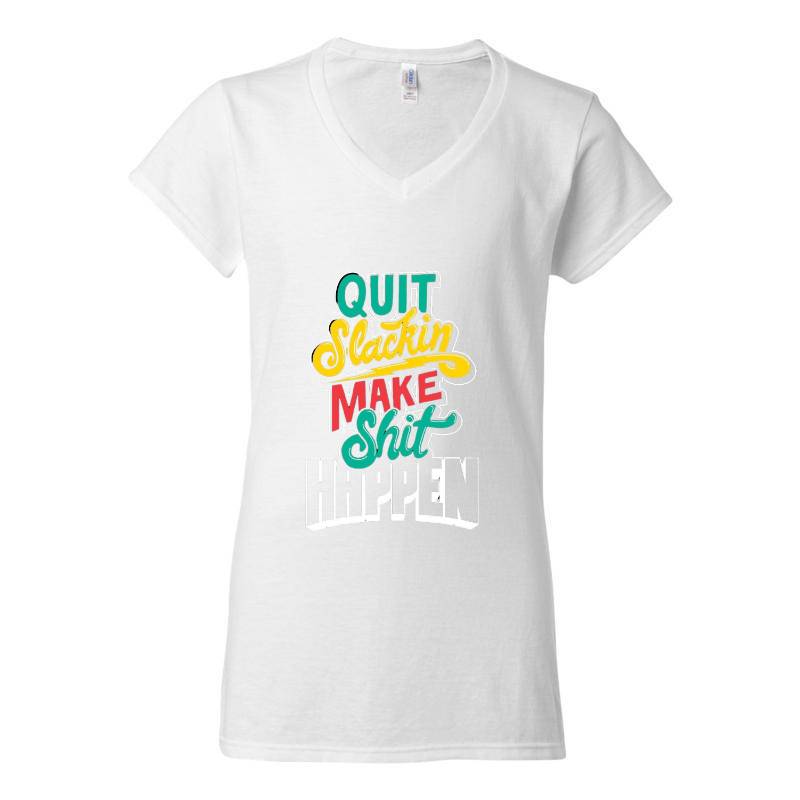 Quit V-Neck T-Shirt