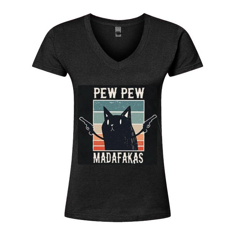 Gangster Cat V-Neck T-Shirt