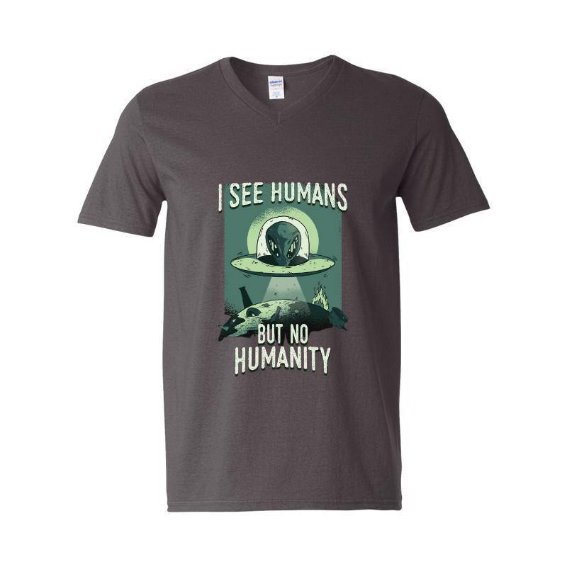 I See Humans But Nı Humanity V-Neck T-Shirt