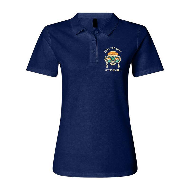 Catch The Vibes Skull Polo T-Shirt